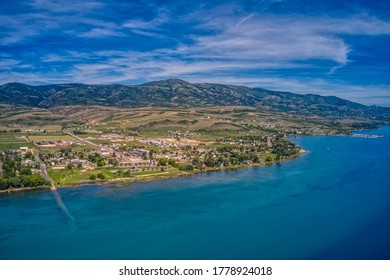 Aerial View Of Garden City, Utah On The Shore Of Bear Lake