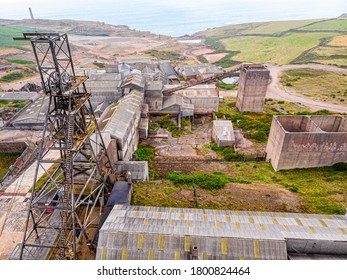 Aerial view of Geevor tin mines in Cornwall, UK