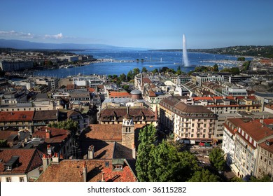 Aerial view of Geneva (Geneve/Genf), Switzerland