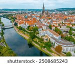 Aerial view of German town Ulm.