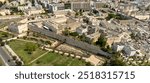 Aerial view of Giaconia Palace located in the historic center of Lecce, Puglia, Italy. It was built close to the city walls.