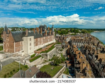 Aerial View Of Gien Castle Fine Example Of The First French Renaissance Style In The Loire Valley In France