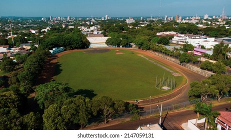 Aerial View Of The Ginasio Costa Cavalcanti Athletics Track, Foz Do Iguacu, Brazil, Fev 17 2022