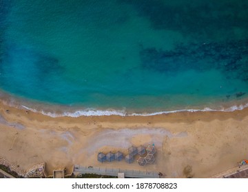 Aerial View Of The Givat Aliya Jaffa Beach, Israel.