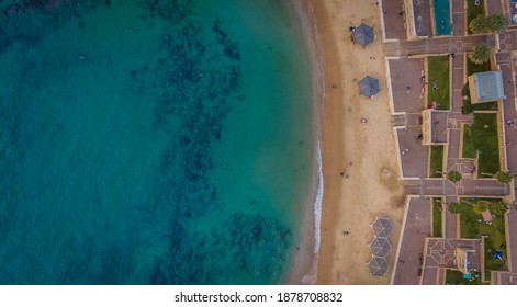 Aerial View Of The Givat Aliya Jaffa Beach, Israel.