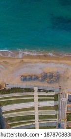 Aerial View Of The Givat Aliya Jaffa Beach, Israel.