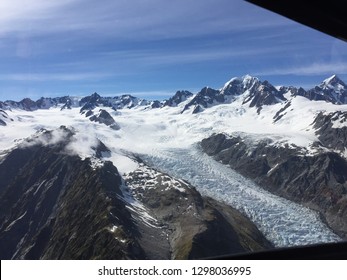 Aerial View Of Glacier Taken From Helicopter