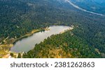 Aerial view of Golcuk Lake  in autumn. Golcuk National Park. Bolu, Turkey.