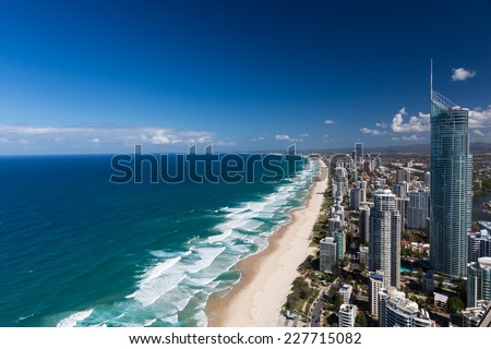 Aerial view of Gold Coast's beaches