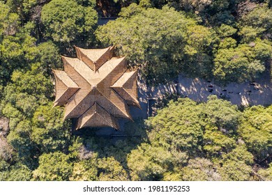 Aerial View Of The Golden Temple Park In Jindian Park, Kunming - China