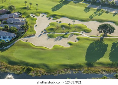 Aerial View Of Golf Community In Palm Beach County Florida