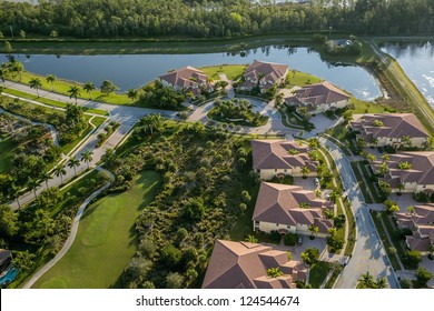 Aerial View Of Golf Community In Palm Beach County Florida