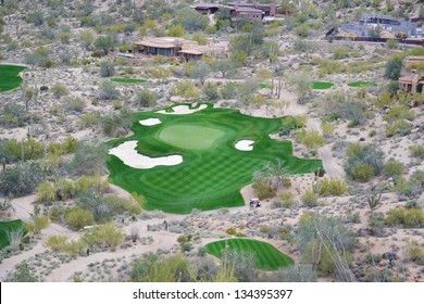 Aerial View Of A Golf Course In Scottsdale, Arizona