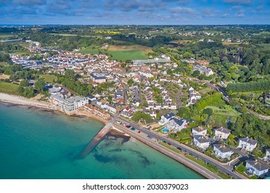 Aerial view of Gorey Village, Jersey CI
