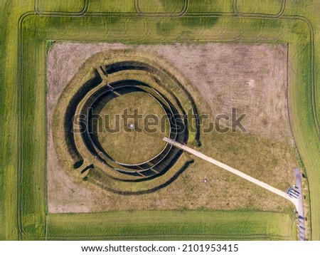 Aerial view of the Goseck circle, a Neolithic structure and Ancient Solar Observatory, Germany