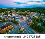 Aerial view of Goshen, New York at sunrise 