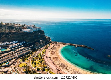 Aerial View Of The Gran Canaria Island Near Amadores Beach In Spain