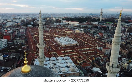 Aerial view of Grand Bazaar market, located in the old city of Istanbul, Turkey. One of the oldest and largest covered public markets in the world.