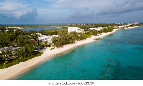 Aerial View Of Grand Cayman's Seven Mile Beach In The British West Indies