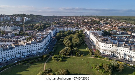 Aerial View Of A Grand Regency Square In Brighton (England)