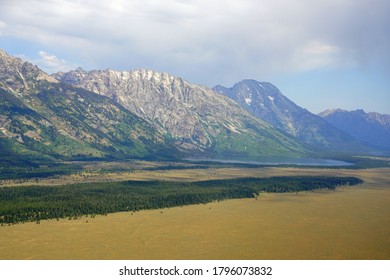 Aerial View Of Grand Teton National Park In Wyoming, United States