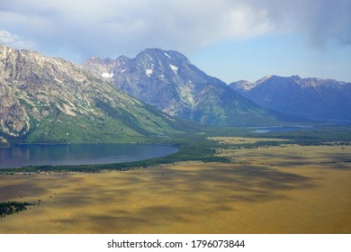 Aerial View Of Grand Teton National Park In Wyoming, United States