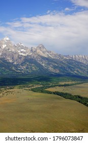 Aerial View Of Grand Teton National Park In Wyoming, United States