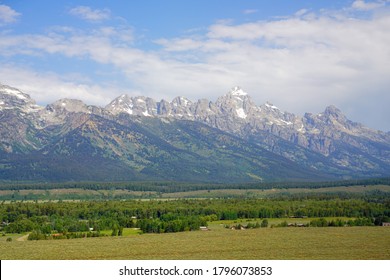 Aerial View Of Grand Teton National Park In Wyoming, United States