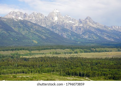 Aerial View Of Grand Teton National Park In Wyoming, United States