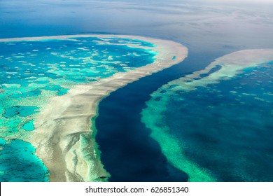 Aerial view of the Great Barrier Reef - Shutterstock ID 626851340