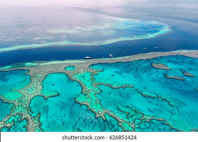 Aerial view of the Great Barrier Reef - Shutterstock ID 626851424