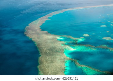 Aerial view of the Great Barrier Reef - Shutterstock ID 626851451