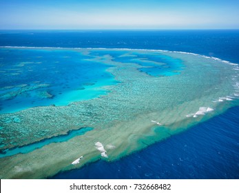 Aerial view of Great Barrier Reef in Whitsundays, Queensland, Australia - Shutterstock ID 732668482