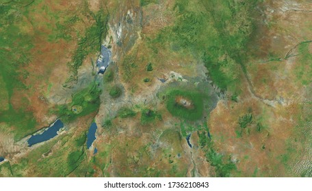 Aerial View Of The Great Rift Valley Of Mountain And Volcanoes In Eastern Africa 