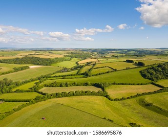 Aerial View Of Green English Farm Fields In Dorset - Shutterstock ID 1586695876