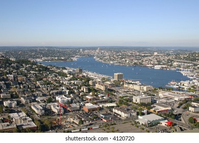 Aerial View Of Green Lake In Seattle