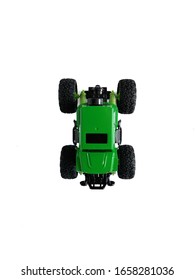 Aerial View Of Green Monster Truck Toy