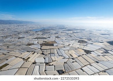 Aerial view of greenhouses in the south of Spain. The heart of El Eljido near Almeria in Andalucia	 - Powered by Shutterstock