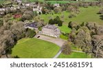 Aerial view of Grey Abbey House Greyabbey Ards Peninsula County Down Northern Ireland 