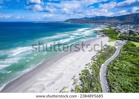 Aerial view of Grotto beach in Hermanus, South Africa