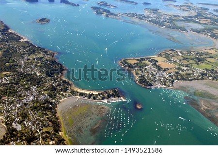 Aerial view of the Gulf of Morbihan in Brittany