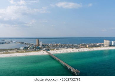 Aerial view of the gulf pier on the beach in Pensacola, Florida - Powered by Shutterstock