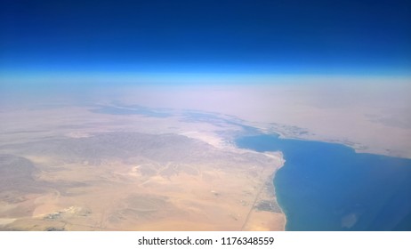 Aerial View Of The Gulf Of Suez And The Suez Canal In Egypt