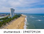 Aerial view of Gyeongpo Beach in Gangneung, Republic of Korea