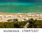 Aerial view of Hallandale Beach from highrise luxury condominium. Hallandale Beach is a city in Broward County, Florida