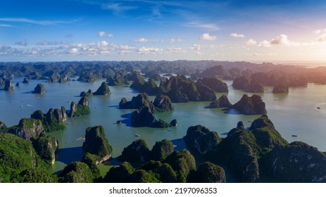 Aerial View Of Halong Bay In Vietnam.