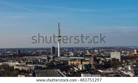 Similar – Image, Stock Photo One almost flew over the TV tower.