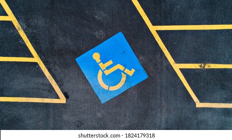 Aerial View Of A Handicap Parking Spot