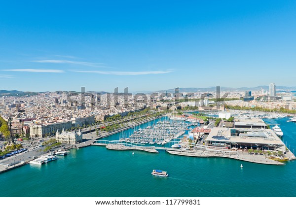 Aerial View Harbor District Barcelona Spain Stock Photo (Edit Now ...