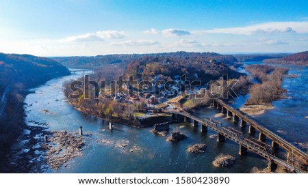 Aerial View of Harper's Ferry and the Potomac RIver 